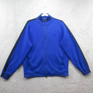 Polo Ralph Lauren Full Zip Track Jacket‎ Bomber Mens L Blue Black Cotton